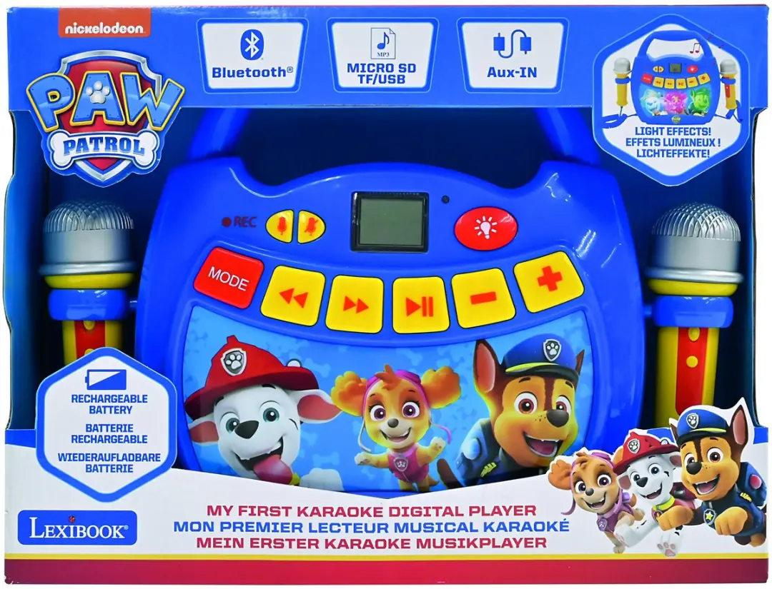Paw Patrol Bluetooth luidspreker met microfoons en lichteffecten including 1GB memory (capacity 300 songs) - afbeelding 5 van 6