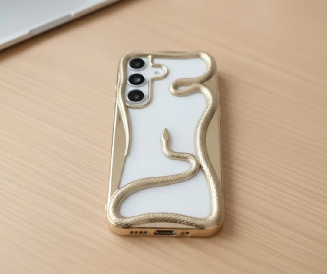 NUVEX Goudkleurig Slang Design Hoesje Samsung Galaxy A16 - 3D Reliëf - afbeelding 2 van 4