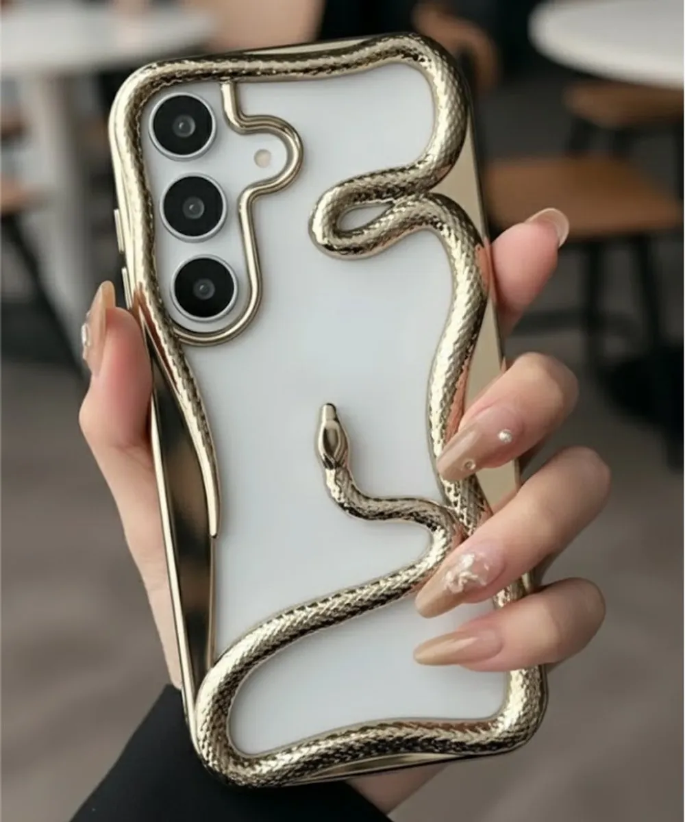 NUVEX Goudkleurig Slang Design Hoesje Samsung Galaxy A16 - 3D Reliëf - afbeelding 3 van 4