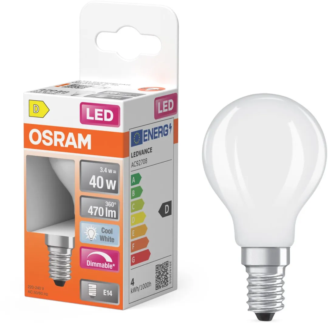 Osram LED Superstar P40 Globe Filament 3,4W - 470lm E14 Mat
