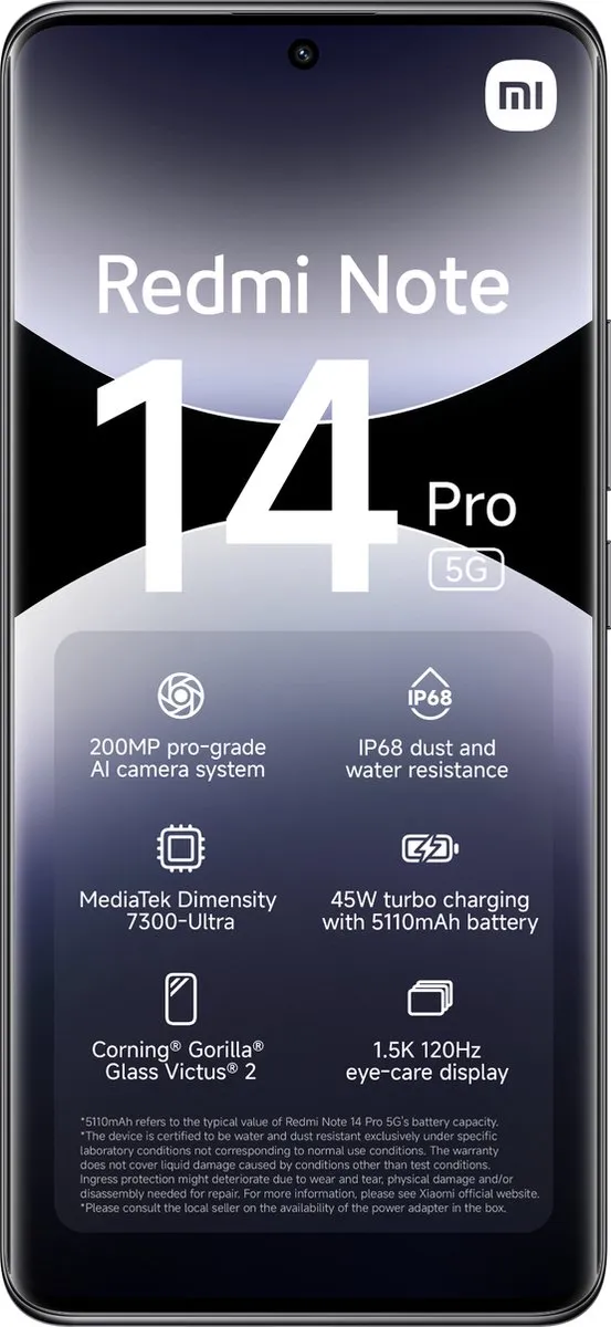 Xiaomi Redmi Note 14 Pro NOTE14PRO5G - 8GB/256GB - Zwart