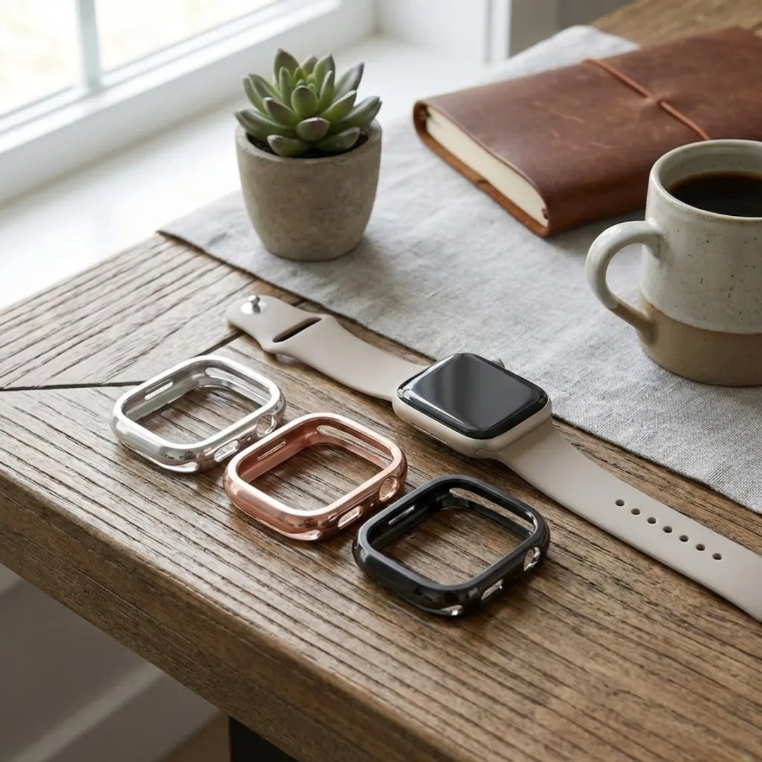 NUVEX Apple Watch 41mm Hoes Set - 3-delig - Zwart/Zilver/Rozegoud