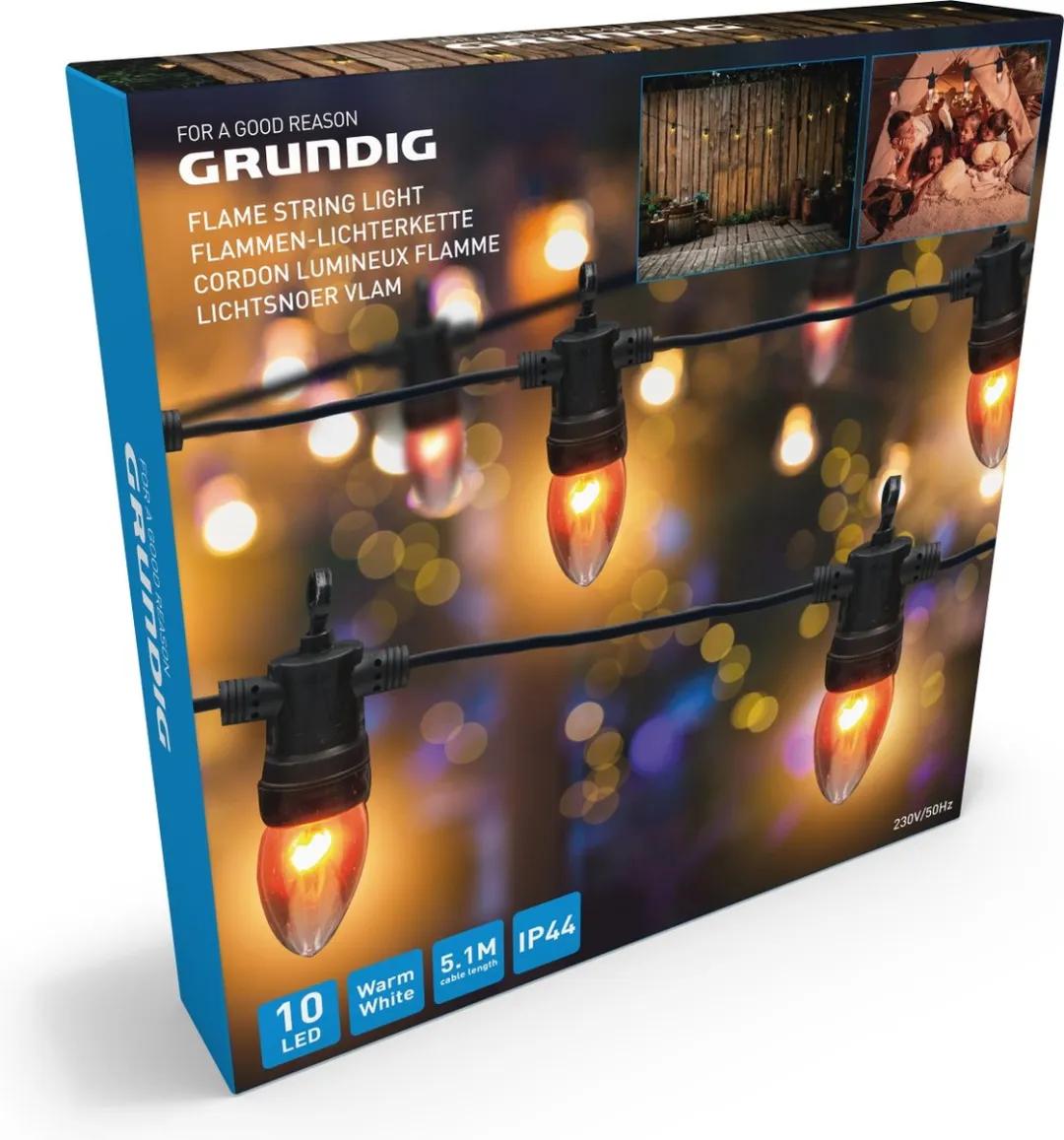 Grundig Lichtsnoer 10 LED Warm Wit - 5,1m - afbeelding 4 van 6