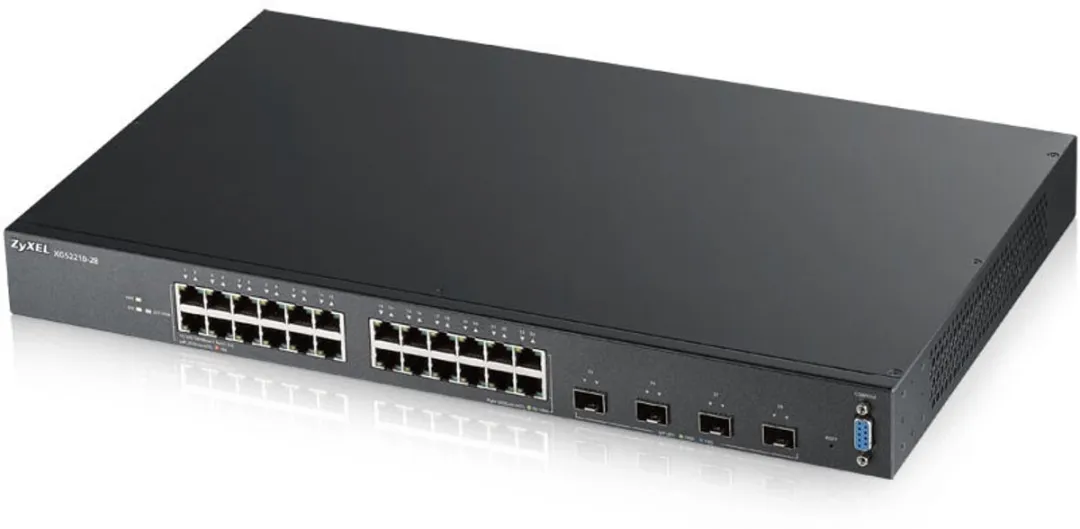 Zyxel XGS2210-28 Netwerk Switch - 24x Ethernet + 4x SFP - 128 Gbps - Zwart