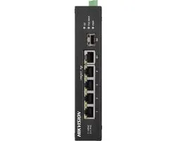 Hikvision DS-3T0306HP PoE Switch - 6x Ethernet, 4x PoE, 1x SFP - Grijs