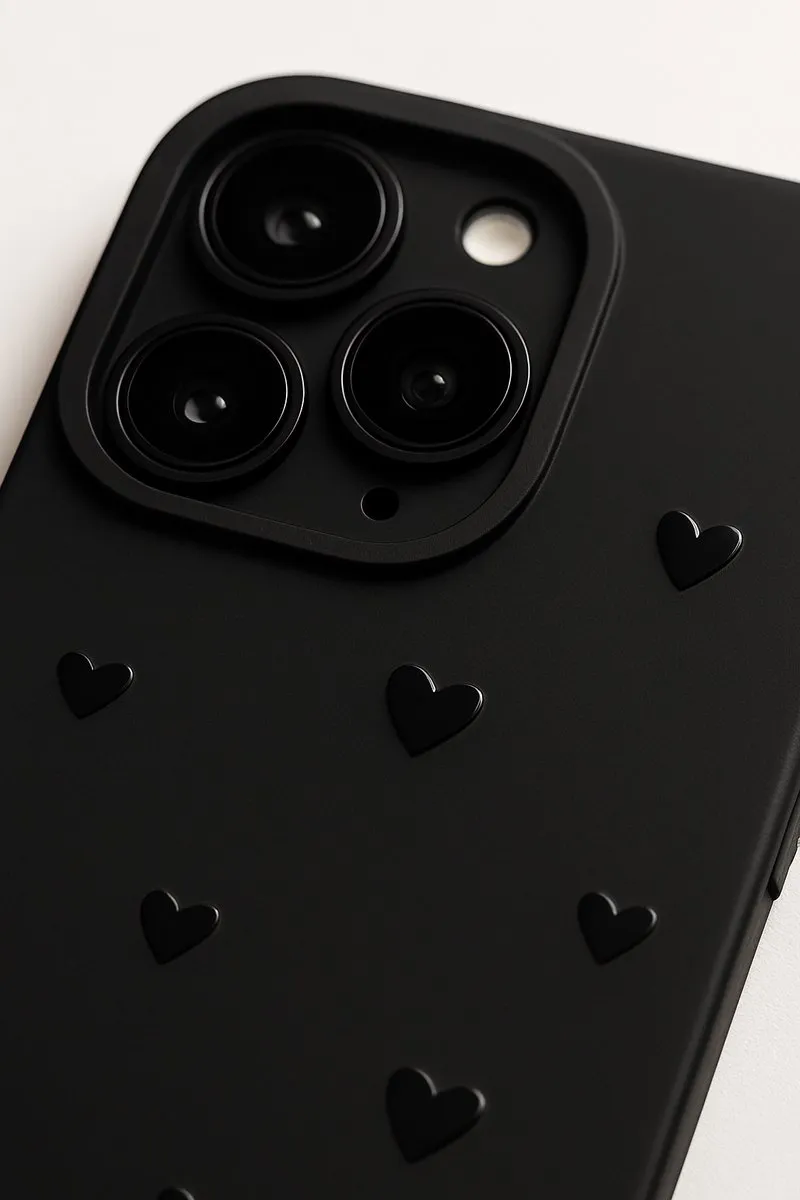 NUVEX Hartjes Hoesje iPhone 14 - Zwart