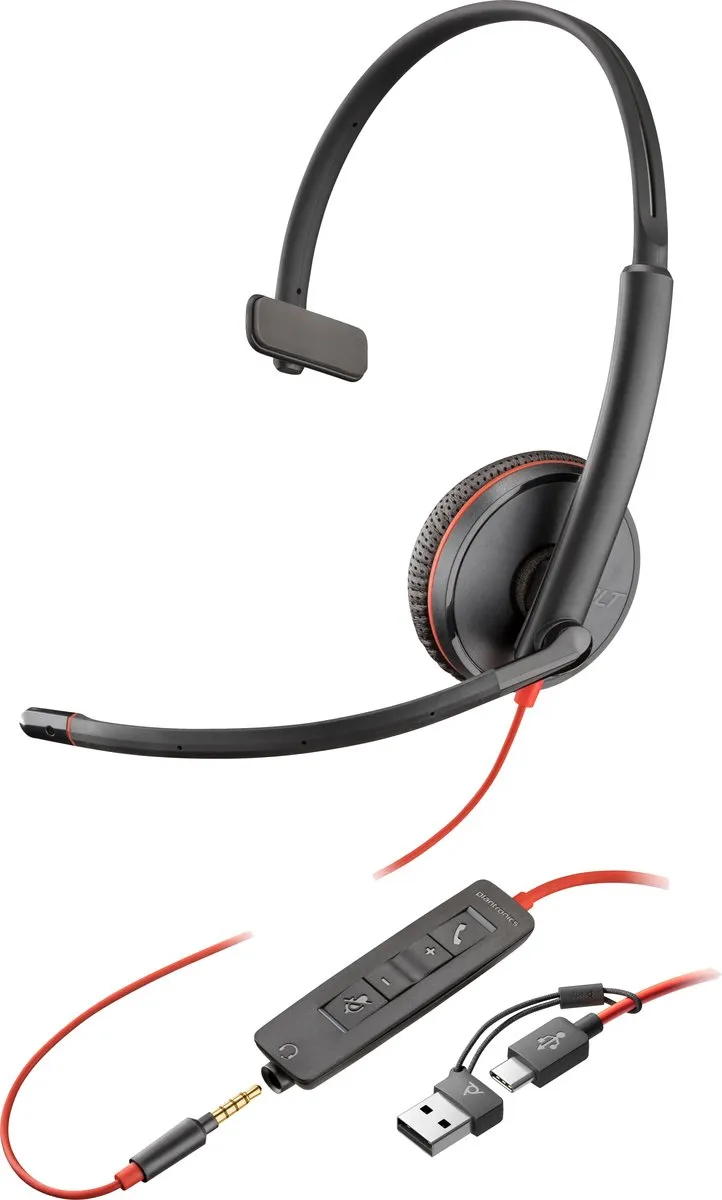 Poly Blackwire 3215 Headset - Zwart