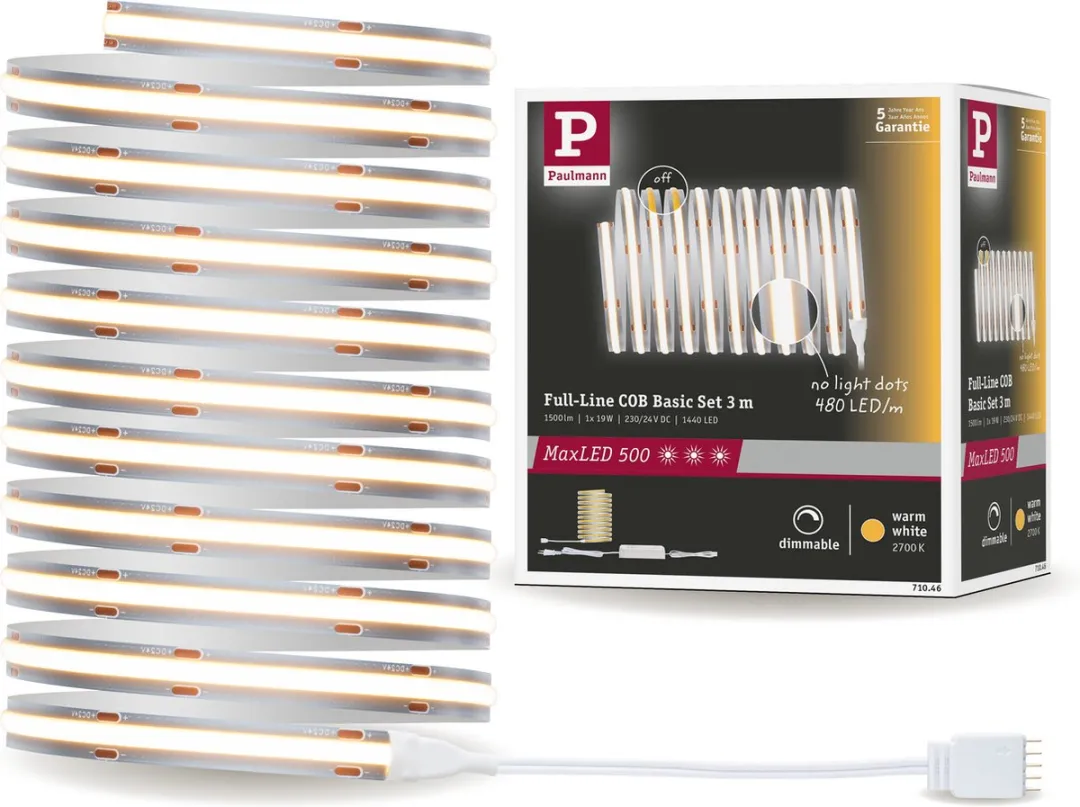 Paulmann LED-strip basisset 3m Warmwit - 2700K - Zilver