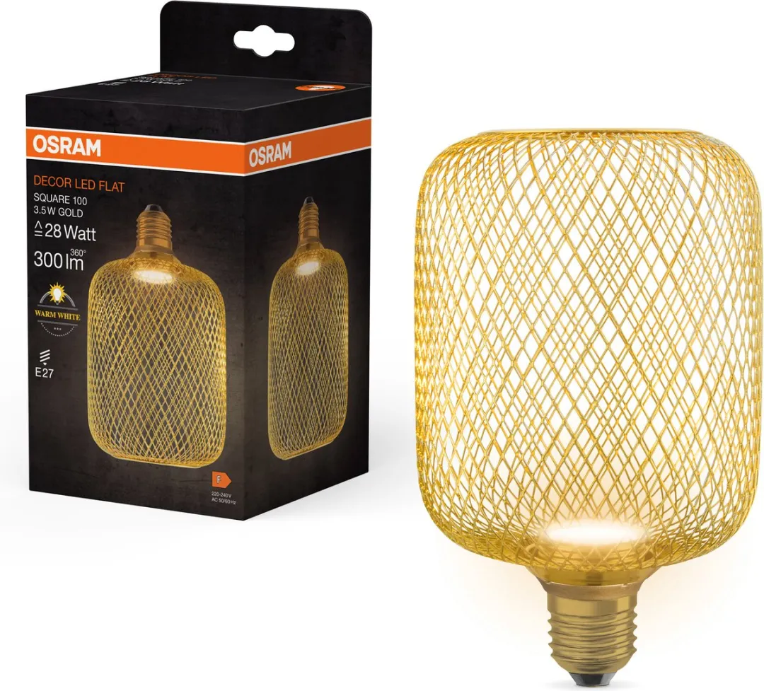 Osram Decor Plat LED Lamp E27 3.5W 300lm - Goud - 2700K