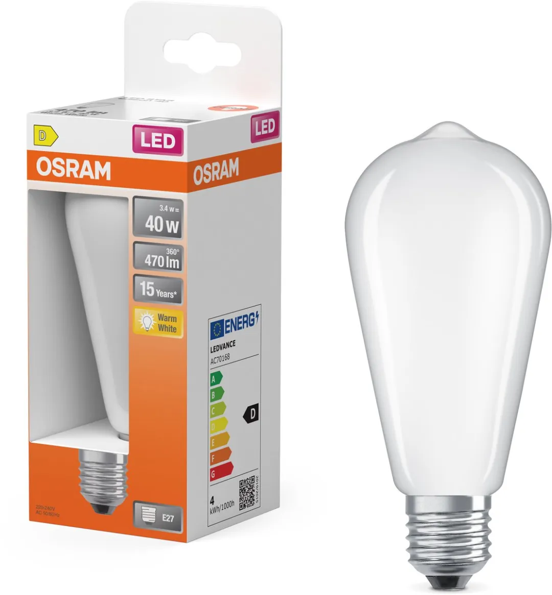 Osram LED-lamp Star Edison ST64 470lm - Mat - 2700K