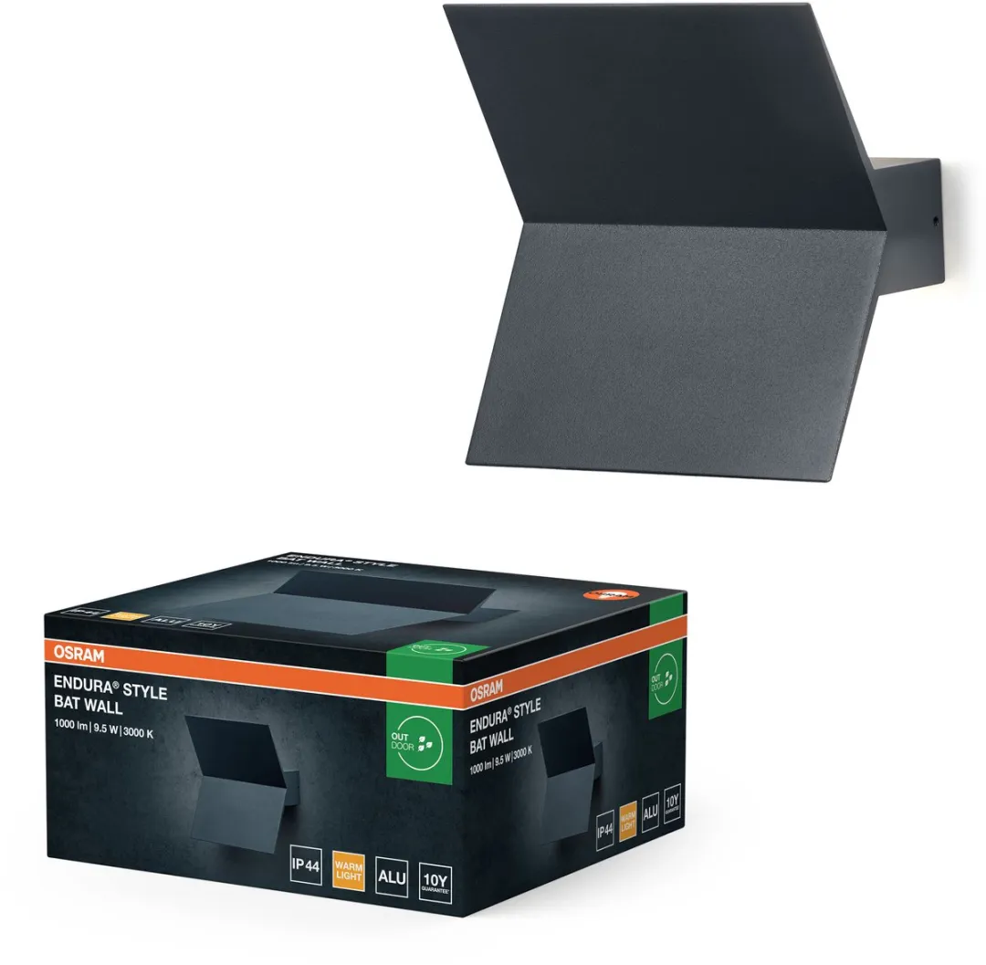 Osram Endura Style Bat Wandlamp LED 9,5W - Donkergrijs - afbeelding 6 van 6