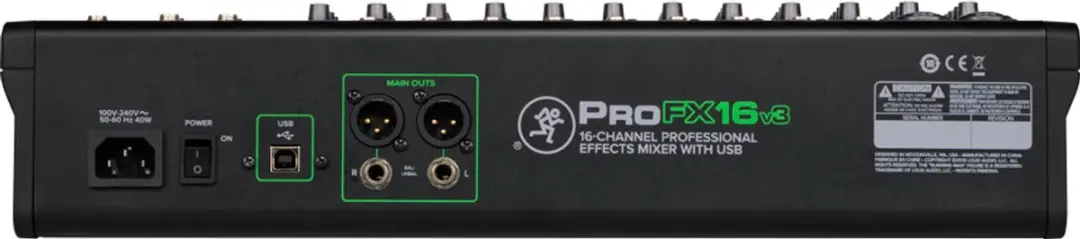 Mackie ProFX16v3 MA119528 FX-mixer - Zwart - afbeelding 4 van 5