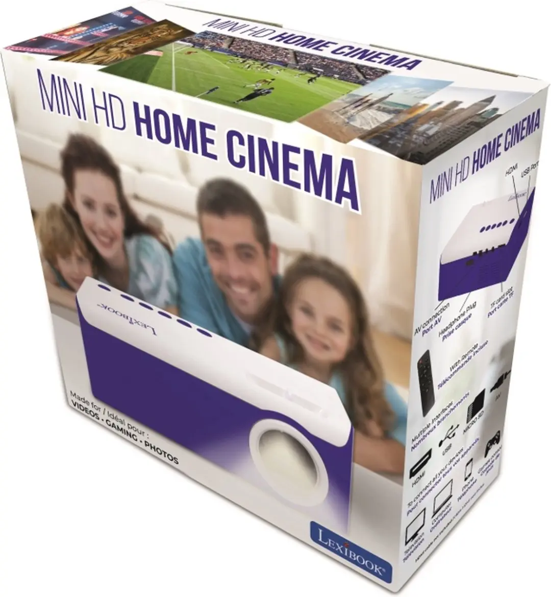 Lexibook PRJ150 Mini HD-videoprojector - Blauw/Wit - afbeelding 4 van 6
