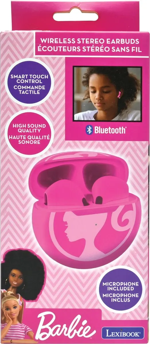 Barbie Bluetooth oordopjes met oplaad-opbergcase - afbeelding 6 van 6