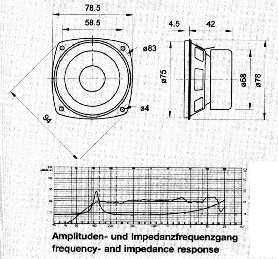 Visaton F 8 SC 8028 Luidsprekerdriver - 20W - Zwart - afbeelding 5 van 6