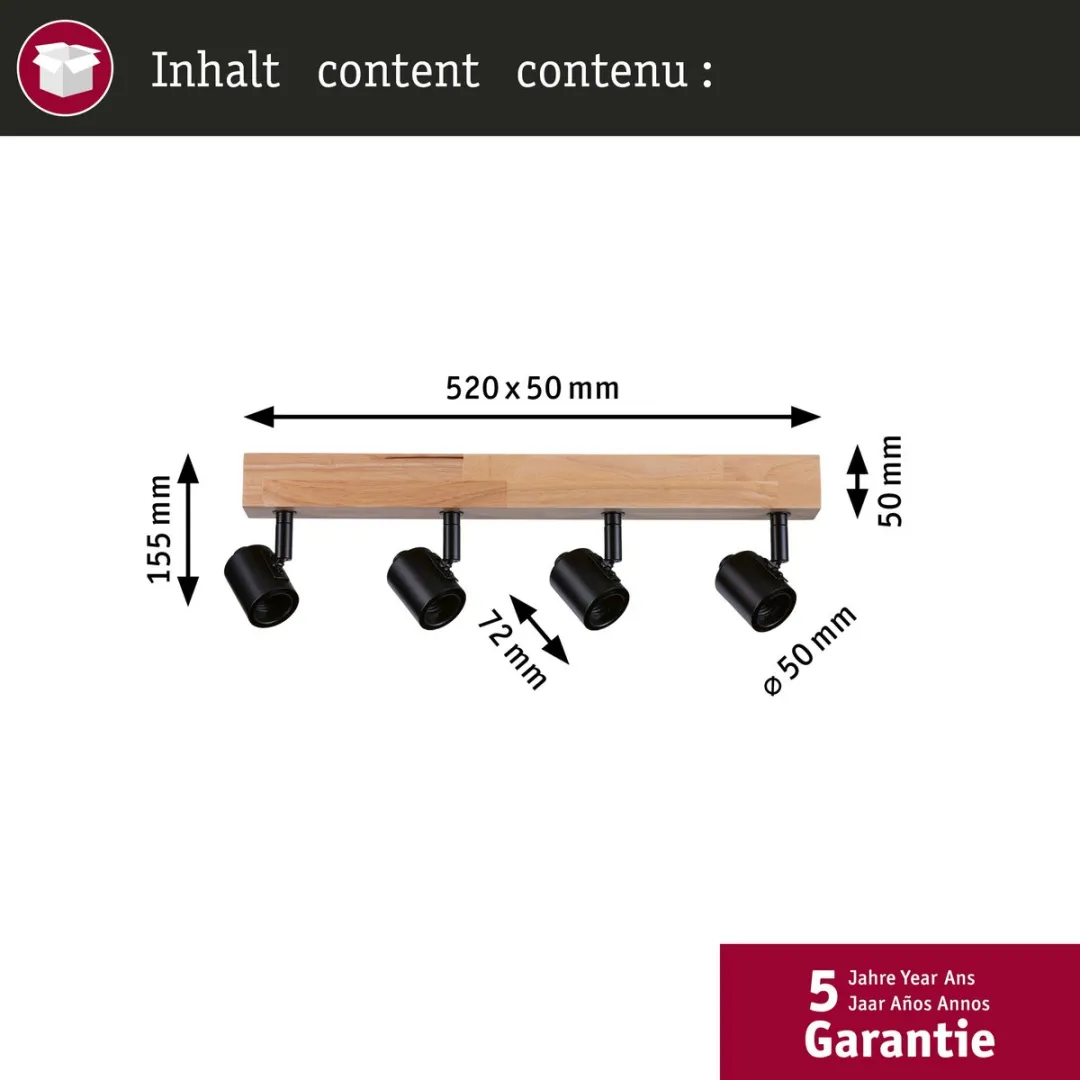 Paulmann LED Spotlight Arvid E27 4x20W - Zwart