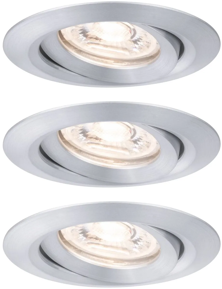 Paulmann Nova Mini Coin Basisset LED-inbouwlamp 3x4W 310lm 2700K - Alu gedraaid