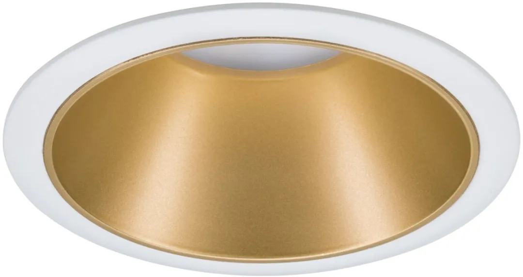 Paulmann LED-inbouwlamp 3-Step-Dim Cole Coin 6W 470lm - 88mm - IP44 - Wit/Goudmat