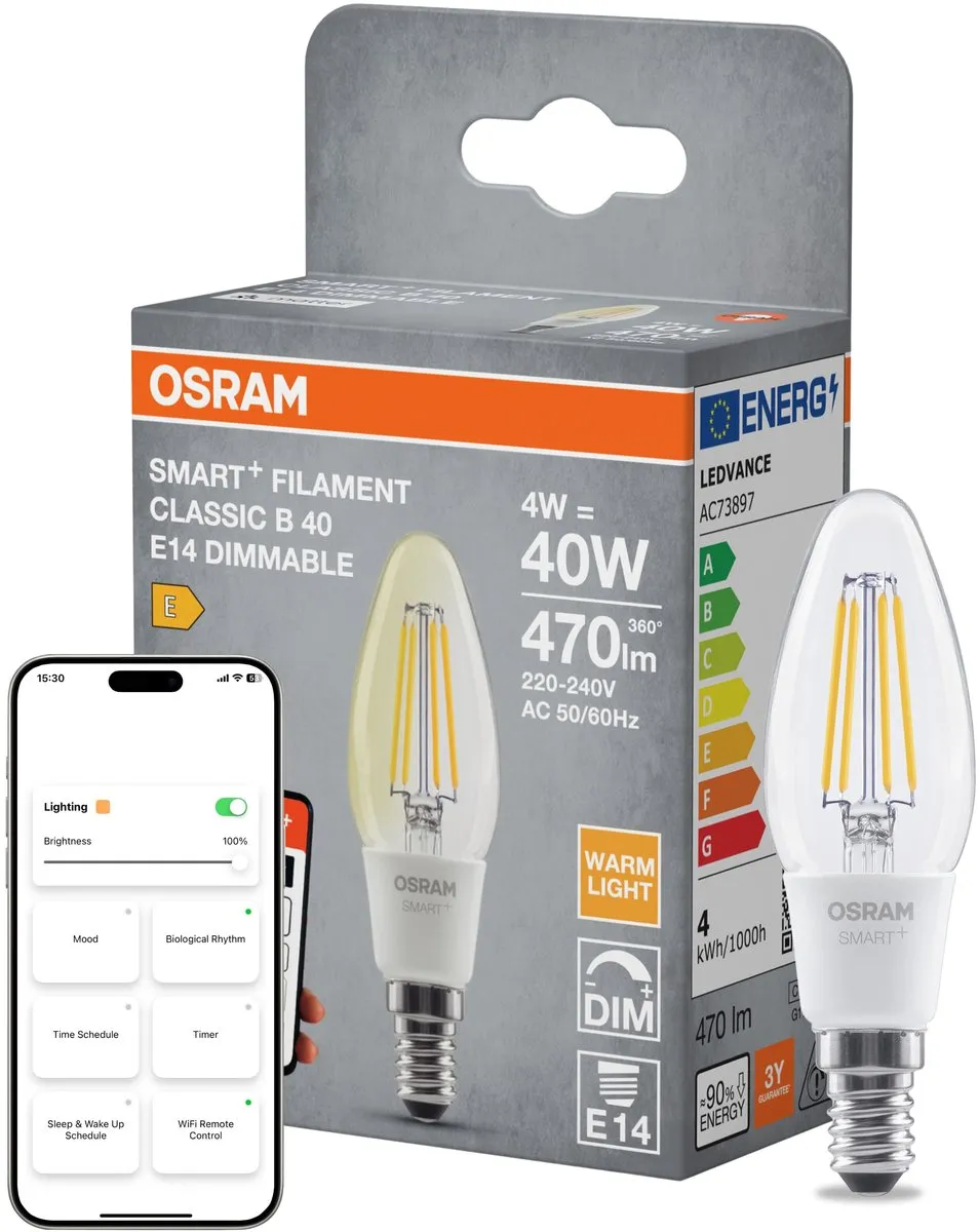 Osram SMART+ LED-lamp B40 E14 Mat - 4W Warm wit - 2700K
