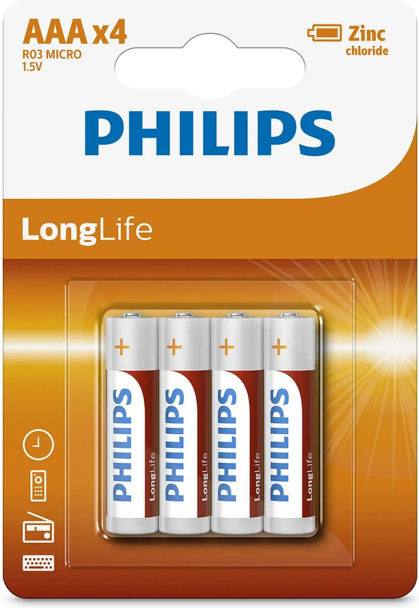 Philips AAA Longlife Batterijen