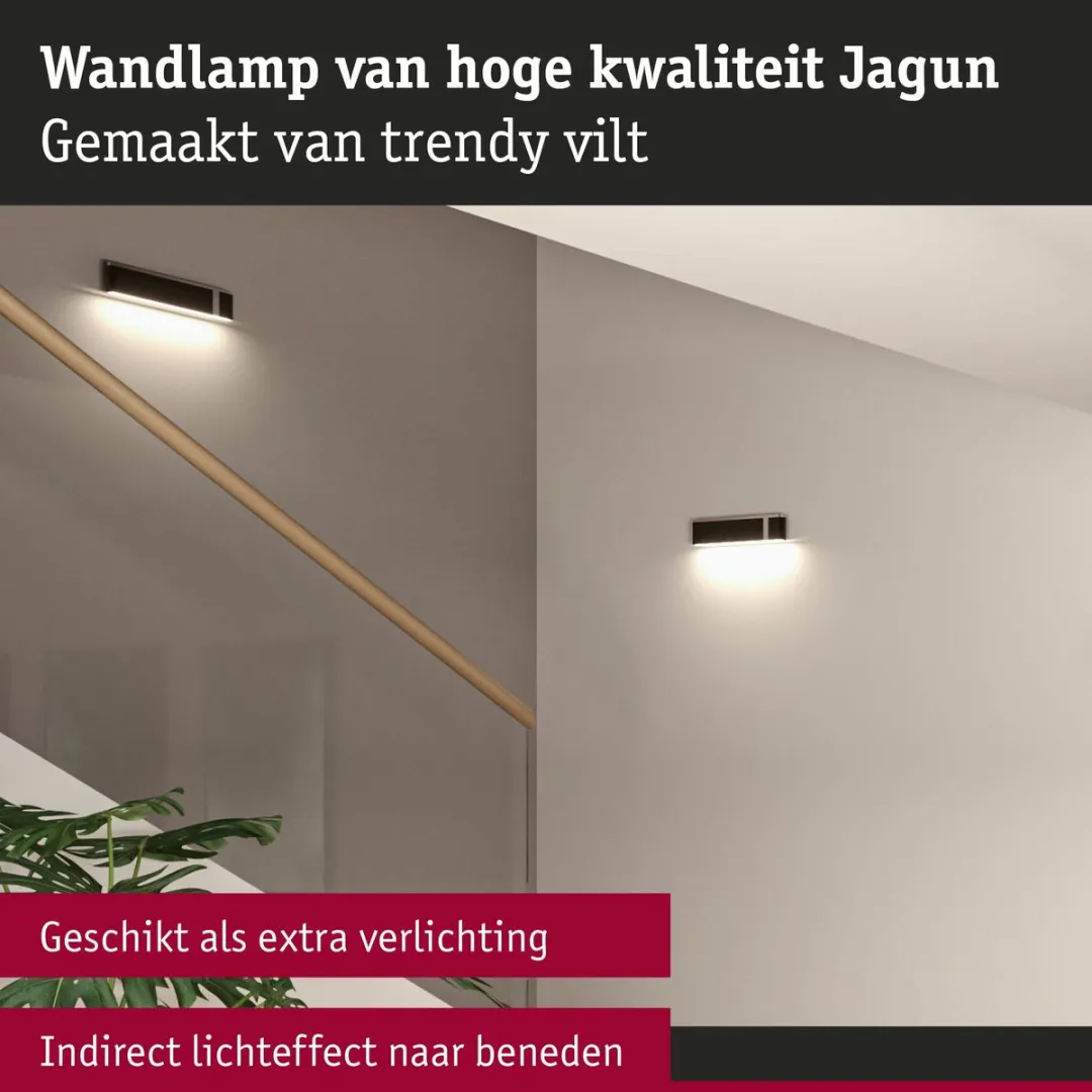 Paulmann LED Wandlamp Jagun 2700K 1250lm - Antraciet