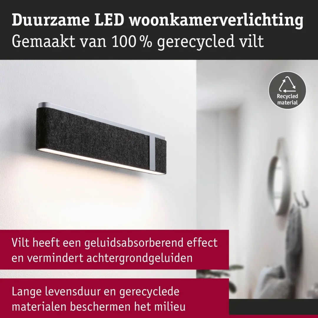 Paulmann LED Wandlamp Jagun 2700K 1250lm - Antraciet