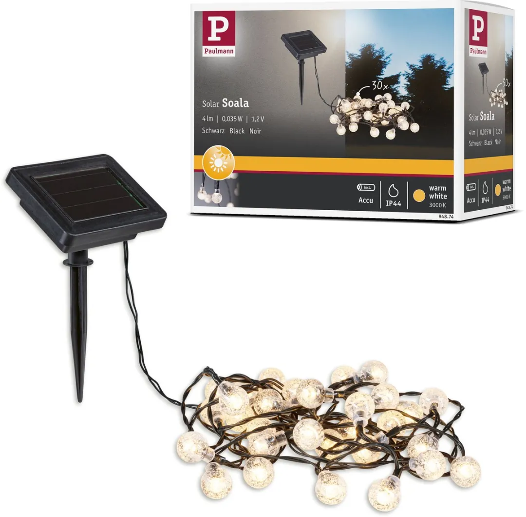 Paulmann Soala Solar LED-lichtketting 30x3lm