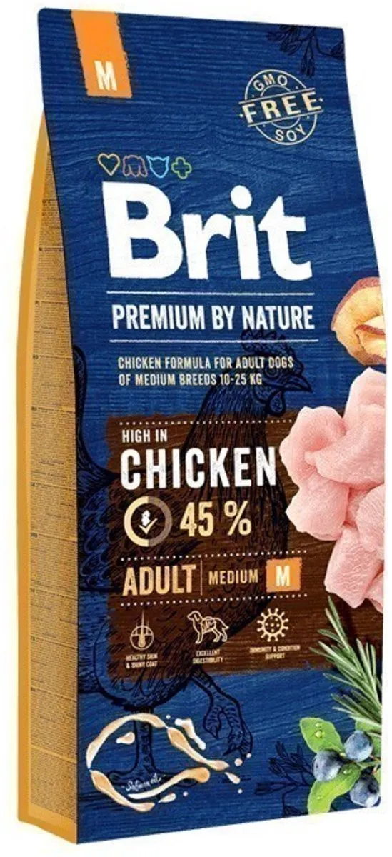 Brit Premium by Nature Medium Appel Kip Maïs 15kg