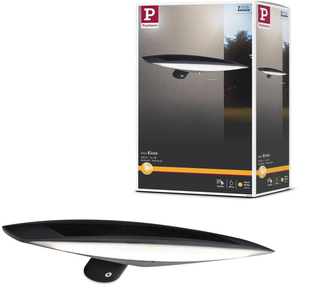 Paulmann Kiran Solar LED Wandarmatuur Bewegingsmelder 180lm