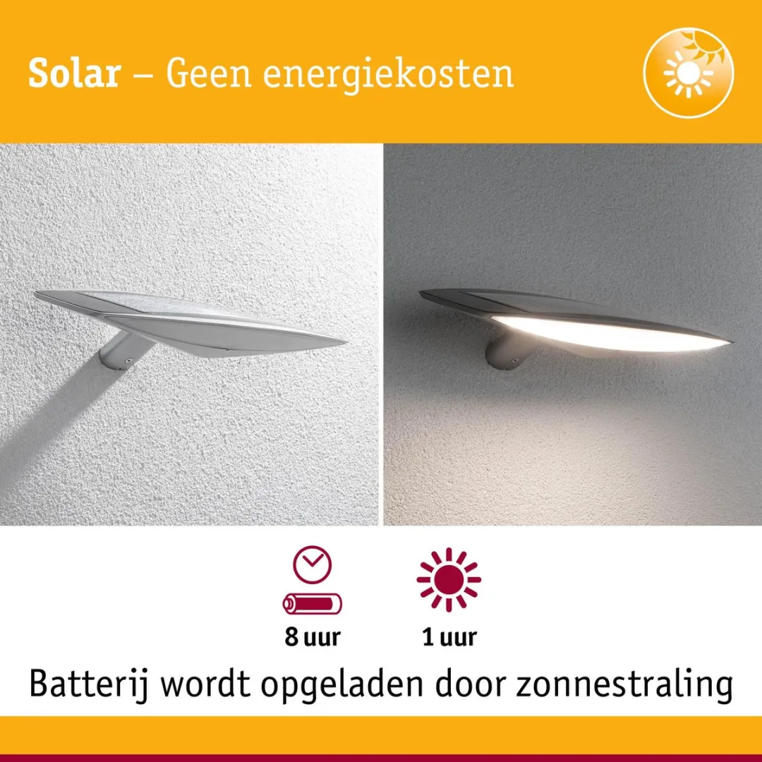 Paulmann Kiran Solar LED Wandarmatuur Bewegingsmelder 180lm - Antraciet