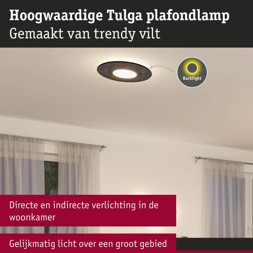 Paulmann Tulga LED Plafondlamp 2000lm 32,5W - Antraciet