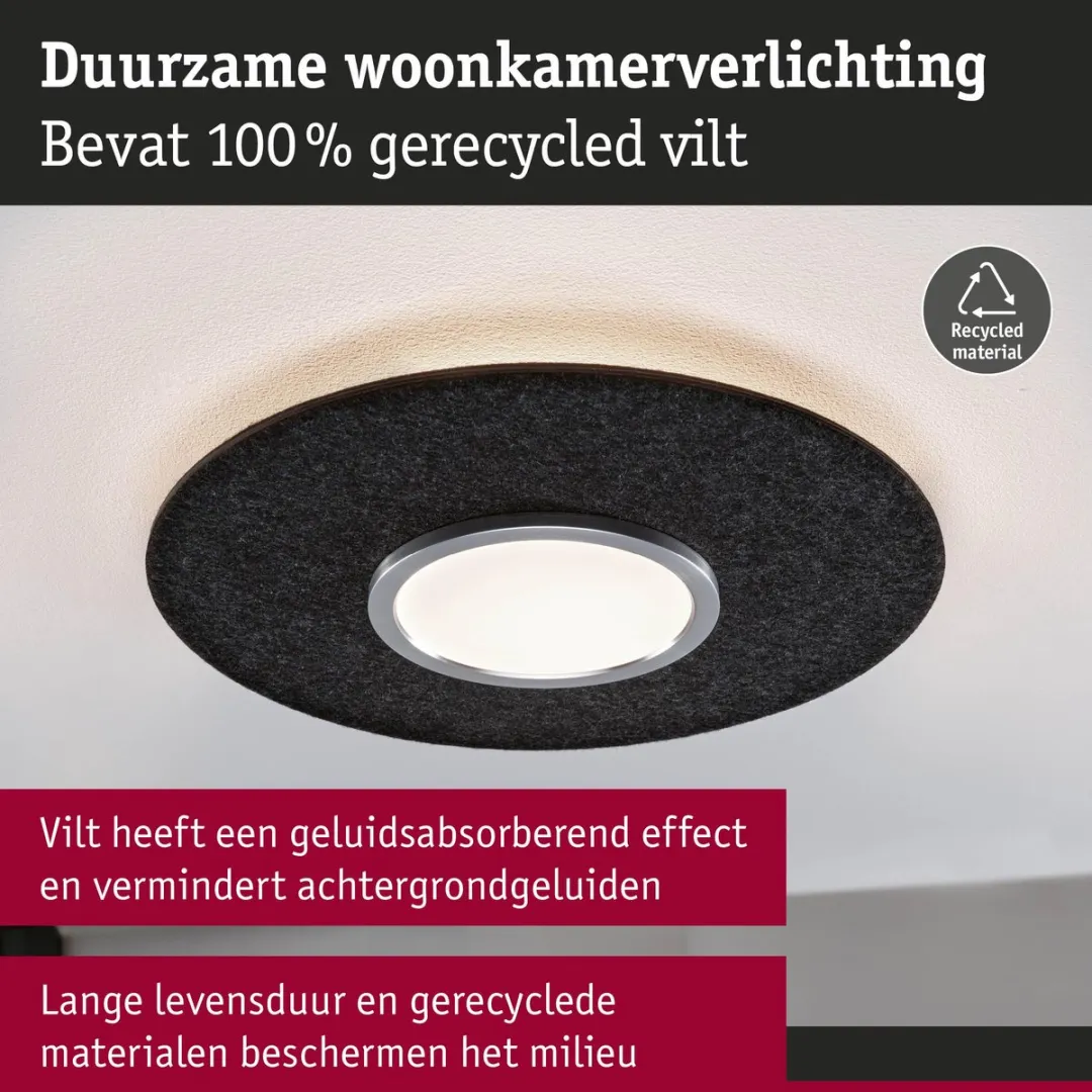 Paulmann Tulga LED Plafondlamp 2000lm 32,5W - Antraciet