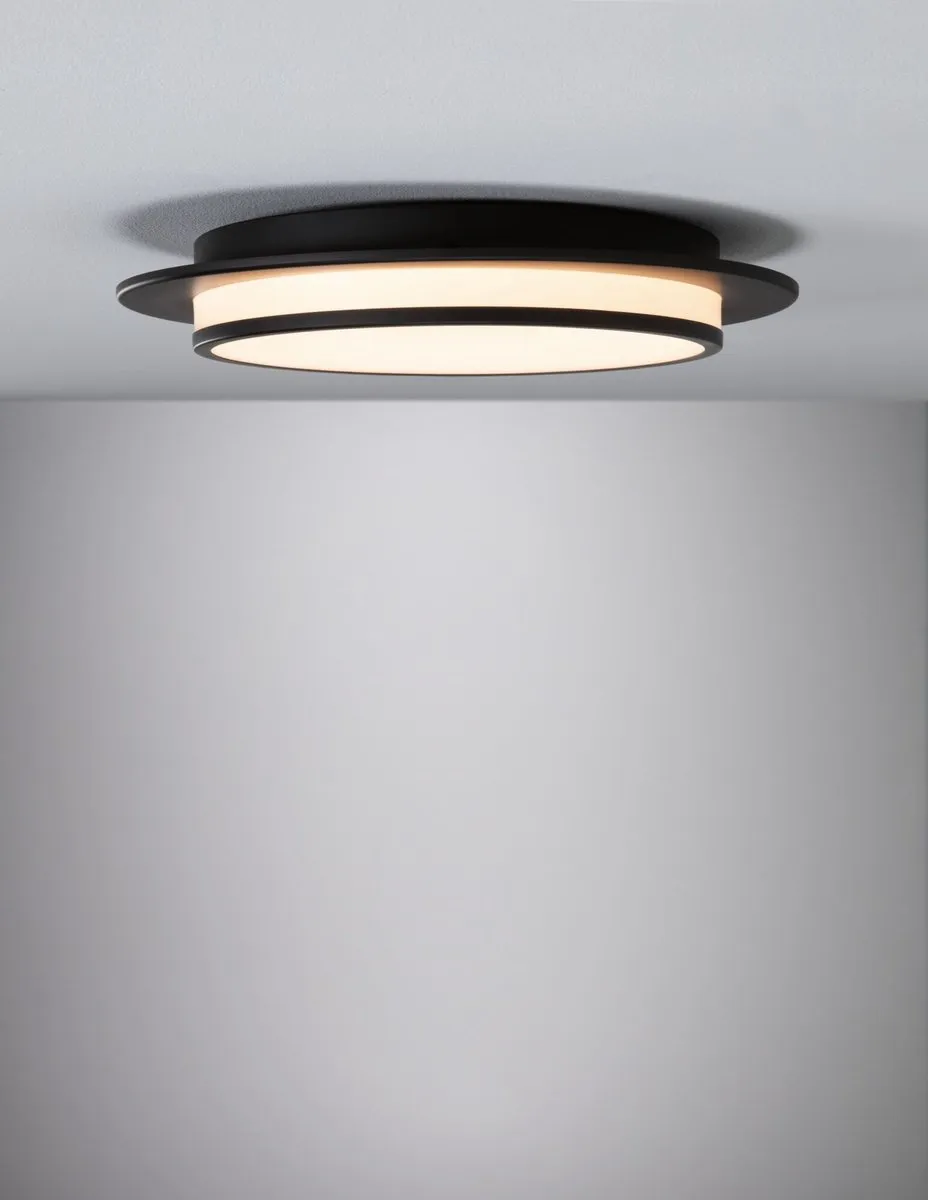 Paulmann LED Plafondlamp Egron 2700K 750lm - Zwart mat