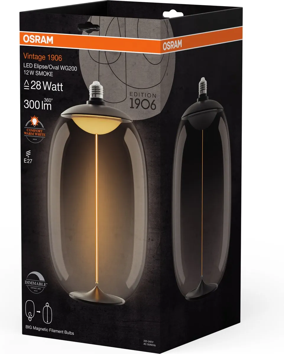 Osram Vintage 1906 Big Elipse Oval LED - 12W 300lm E27 Warm Wit
