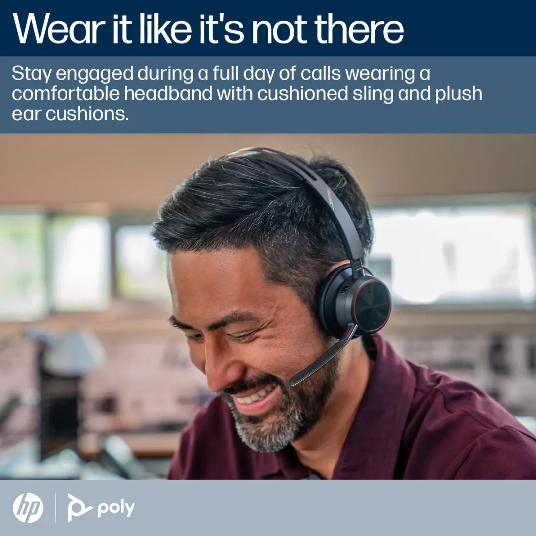 HP Poly Voyager Focus 2 – On-ear headset – Bluetooth – Stereo – Zwart – Noise Cancelling