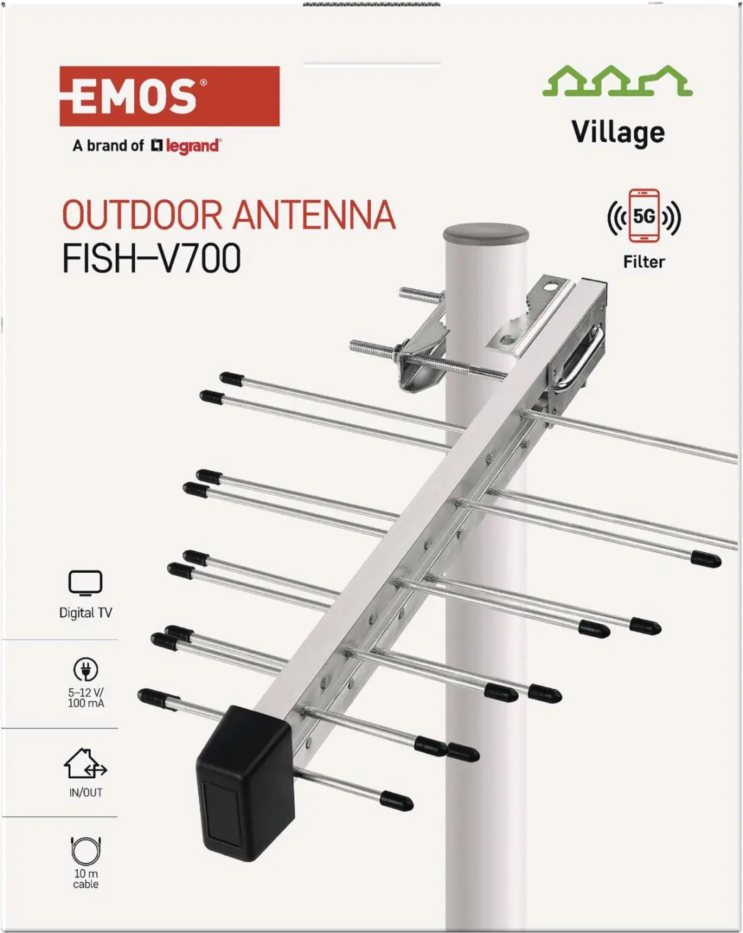 Emos Village Fish V700 J0806 Universele Antenne - Metallic - afbeelding 3 van 6