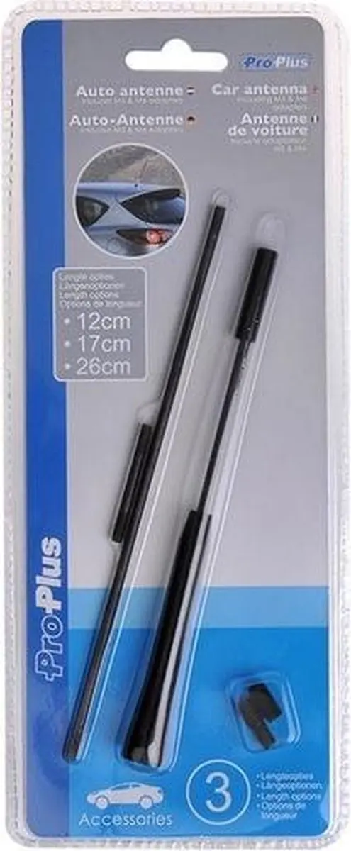 ProPlus Autoantenne 16V - 12/17/26cm - Zwart - afbeelding 4 van 6