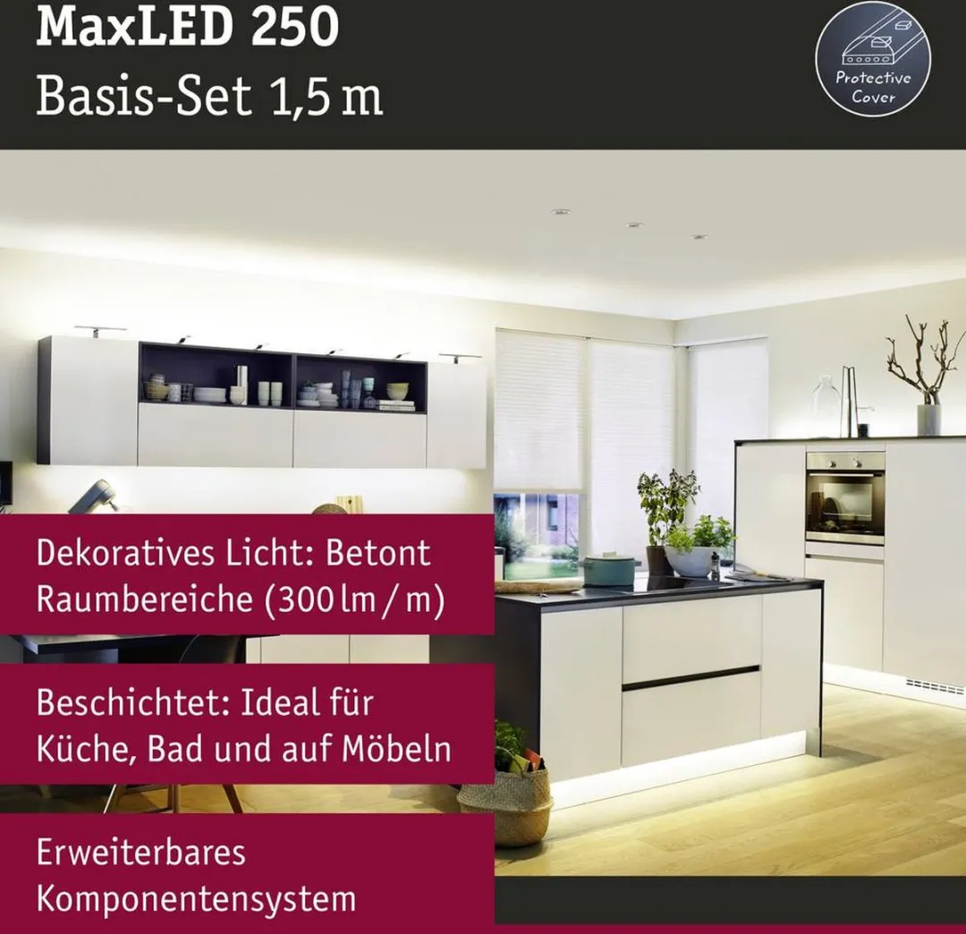 Paulmann MaxLED 250 Warmwit LED-strip 150cm - Zilver gecoat - afbeelding 6 van 6
