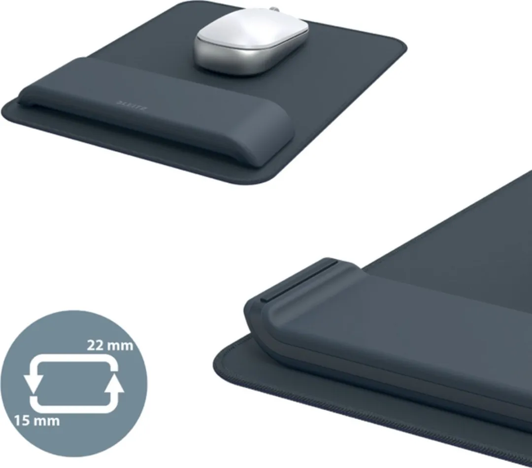 Leitz Ergo Muismat met Verstelbare Polssteun - Donkergrijs