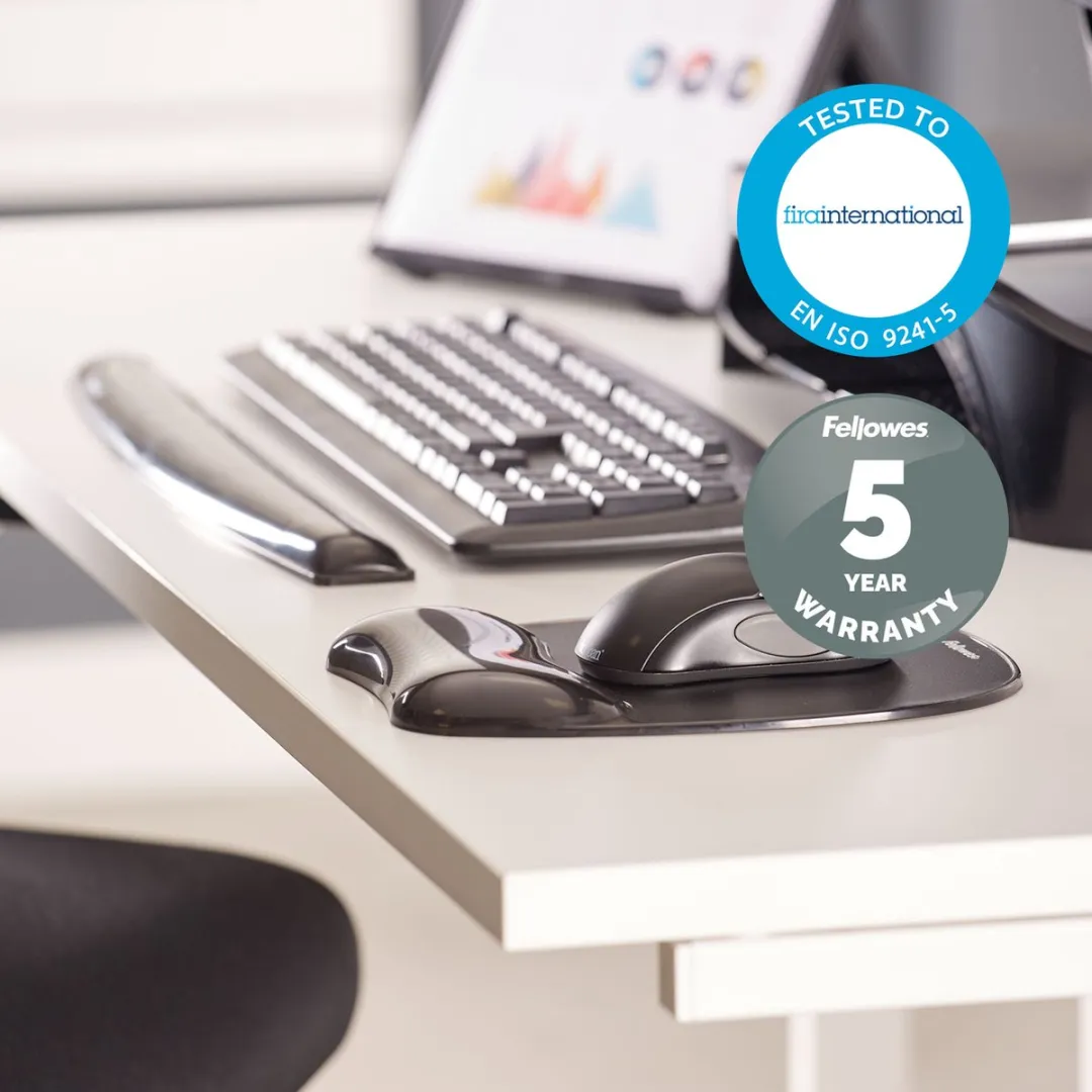 Fellowes Polssteun Crystals Gel - Zwart