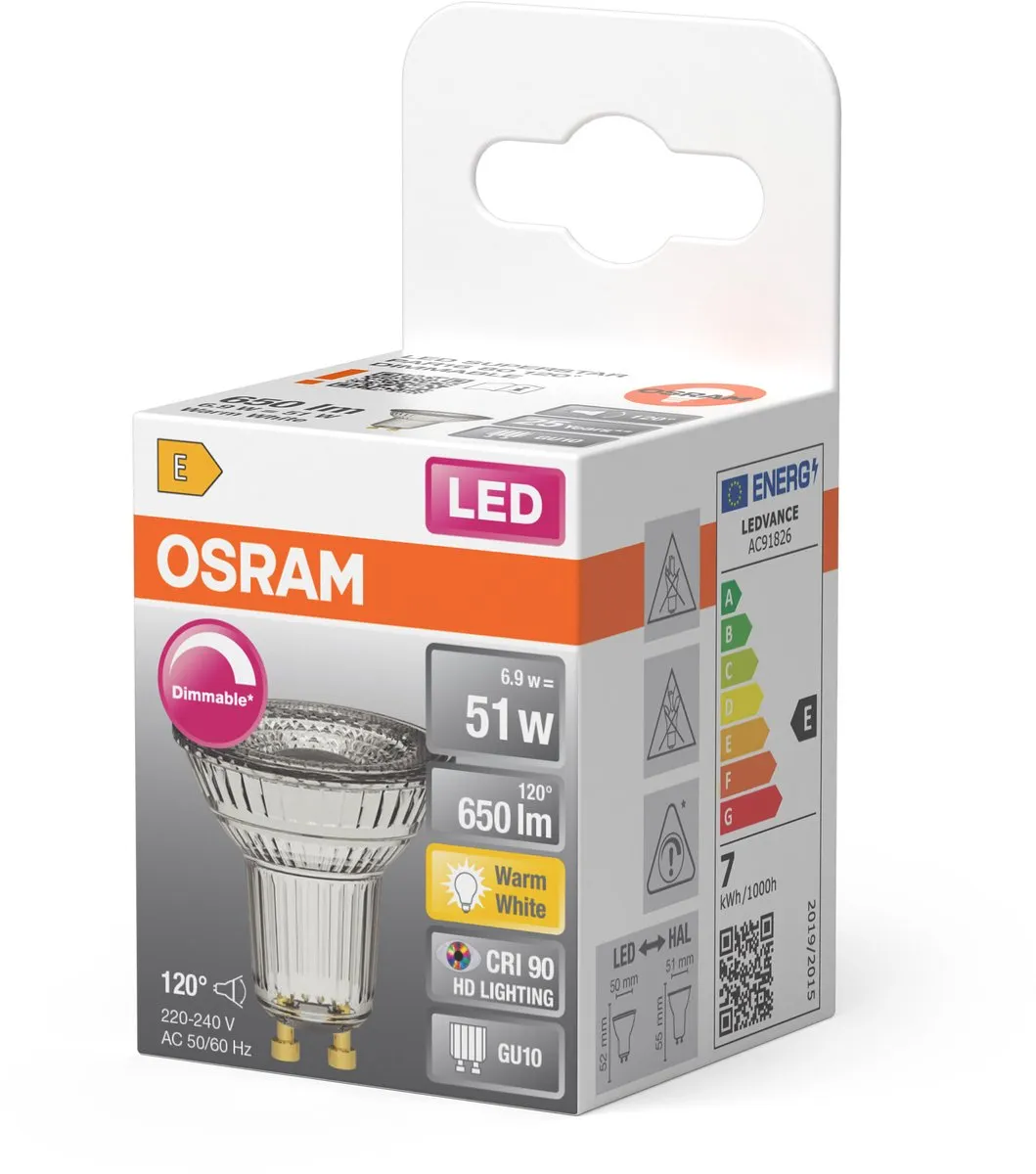 Osram LED Spot Reflector Superstar PAR16 6,9W - 650lm - 2700K - GU10