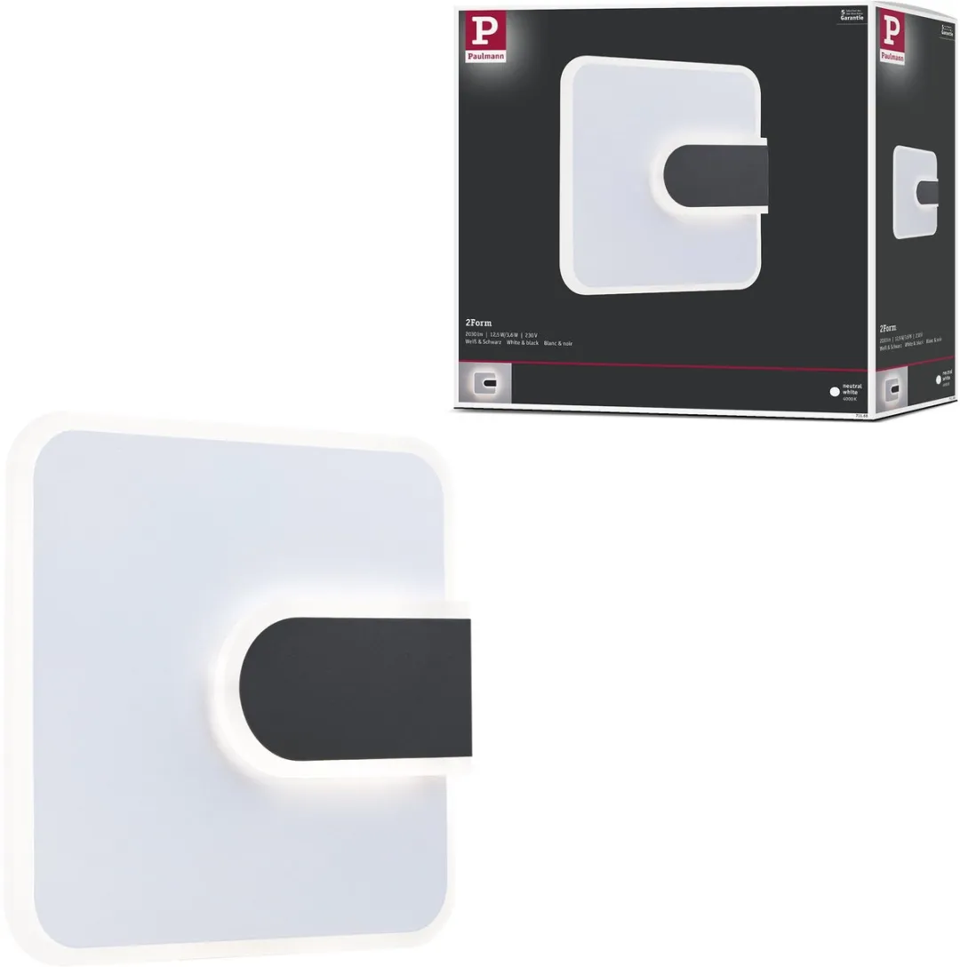 Paulmann 2Form LED Wandlamp 1520lm 12,5W Wit/Zwart