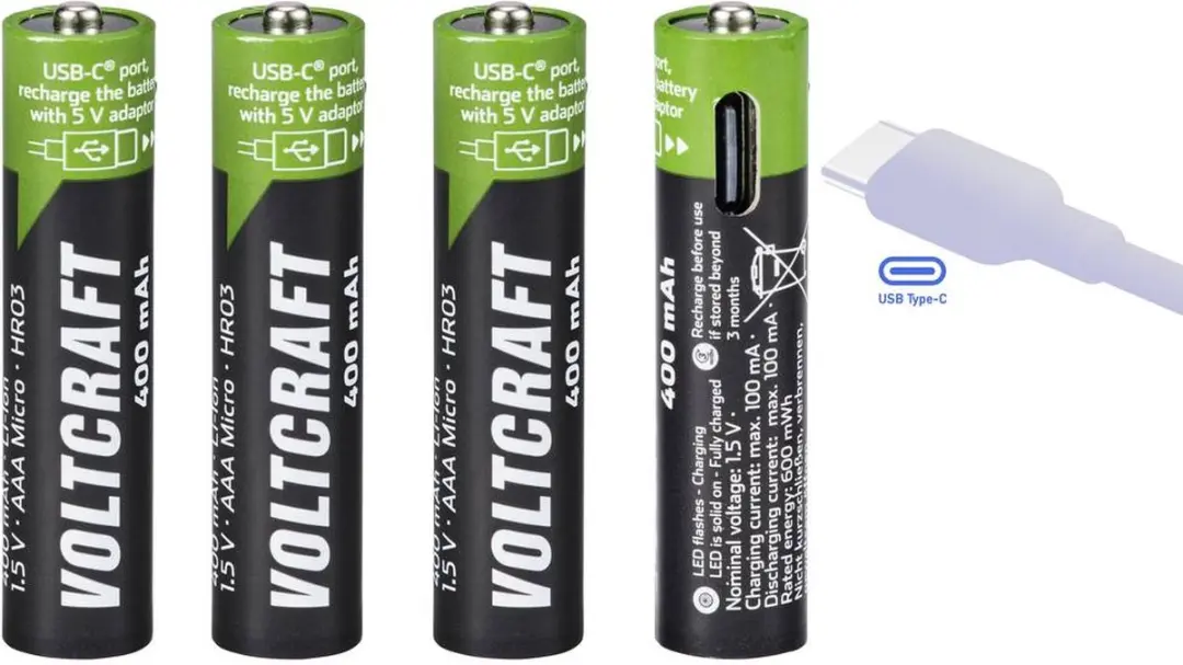 Voltcraft VC-AAA400USB Oplaadbare Batterij