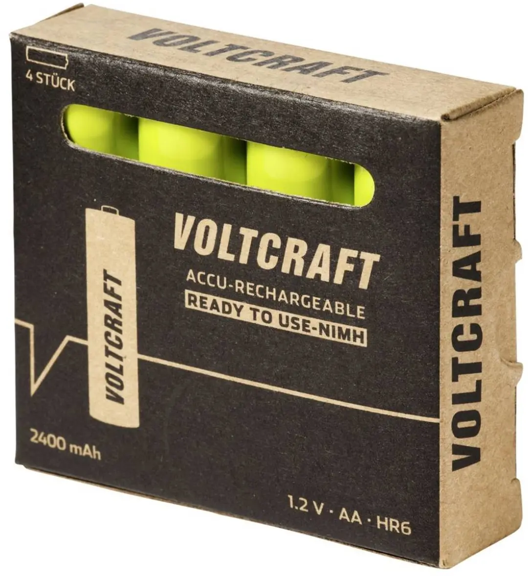 Voltcraft Oplaadbare AA batterij NiMH 2400 mAh - 4 stuk - afbeelding 3 van 4