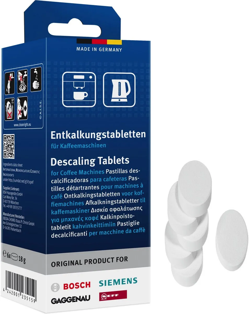 Gaggenau Ontkalkingstabletten 00312453 / 311556 / TCZ6002 / TZ60002 / 312453