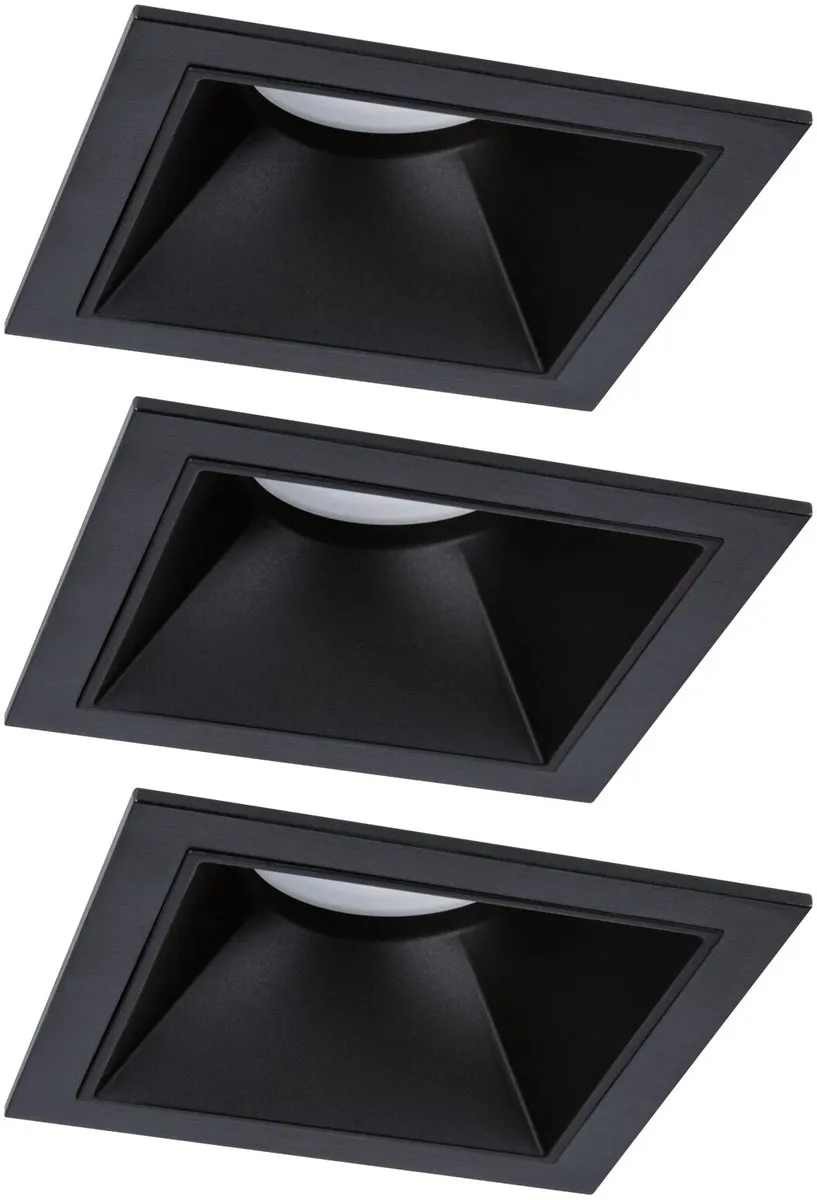 Paulmann LED Inbouwlamp 3-Step-Dim Cole Coin 3x6W - 3x470lm - Zwart