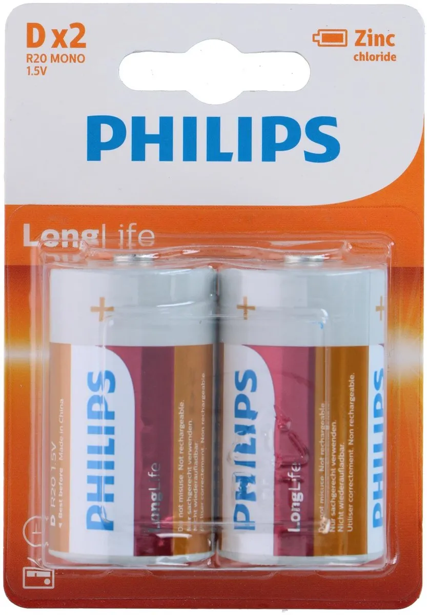 Philips R20L2B D Batterijen - 2 Stuks - afbeelding 6 van 6