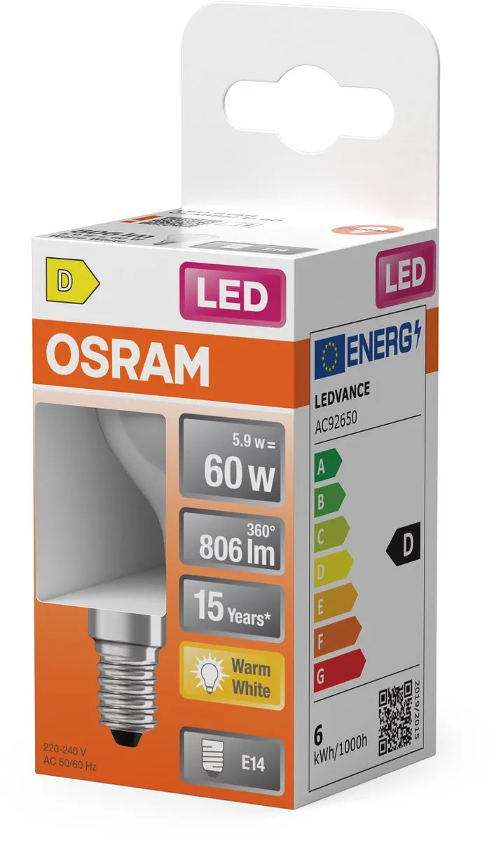 Osram LED-lamp E14 Peer 6.5W Warmwit - 2700K