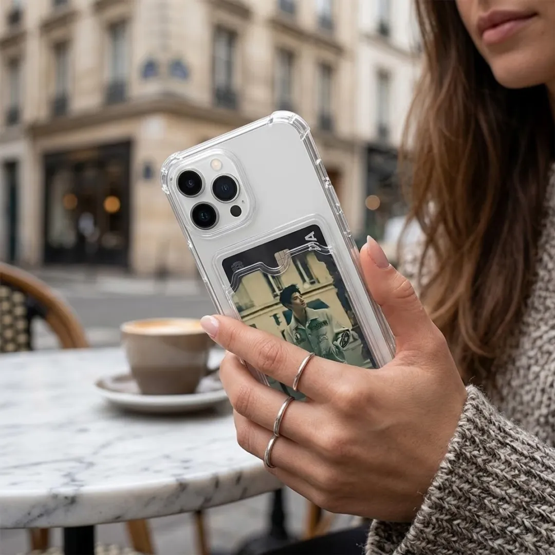 NUVEX Transparant iPhone 13 Pro Hoesje - TPU met kaarthouder