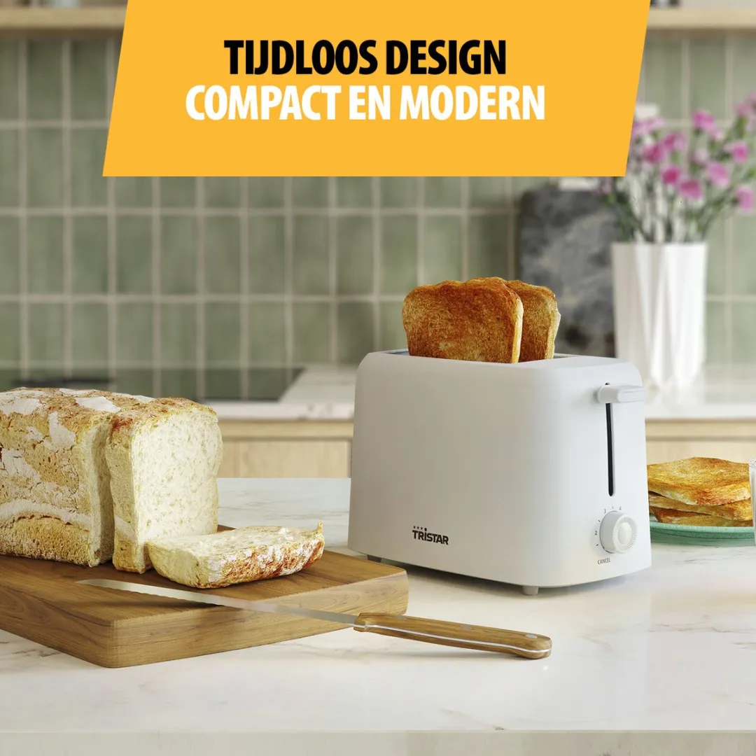 Tristar BR-1061 Broodrooster 650W - 2 Sleuven - Wit - afbeelding 6 van 6